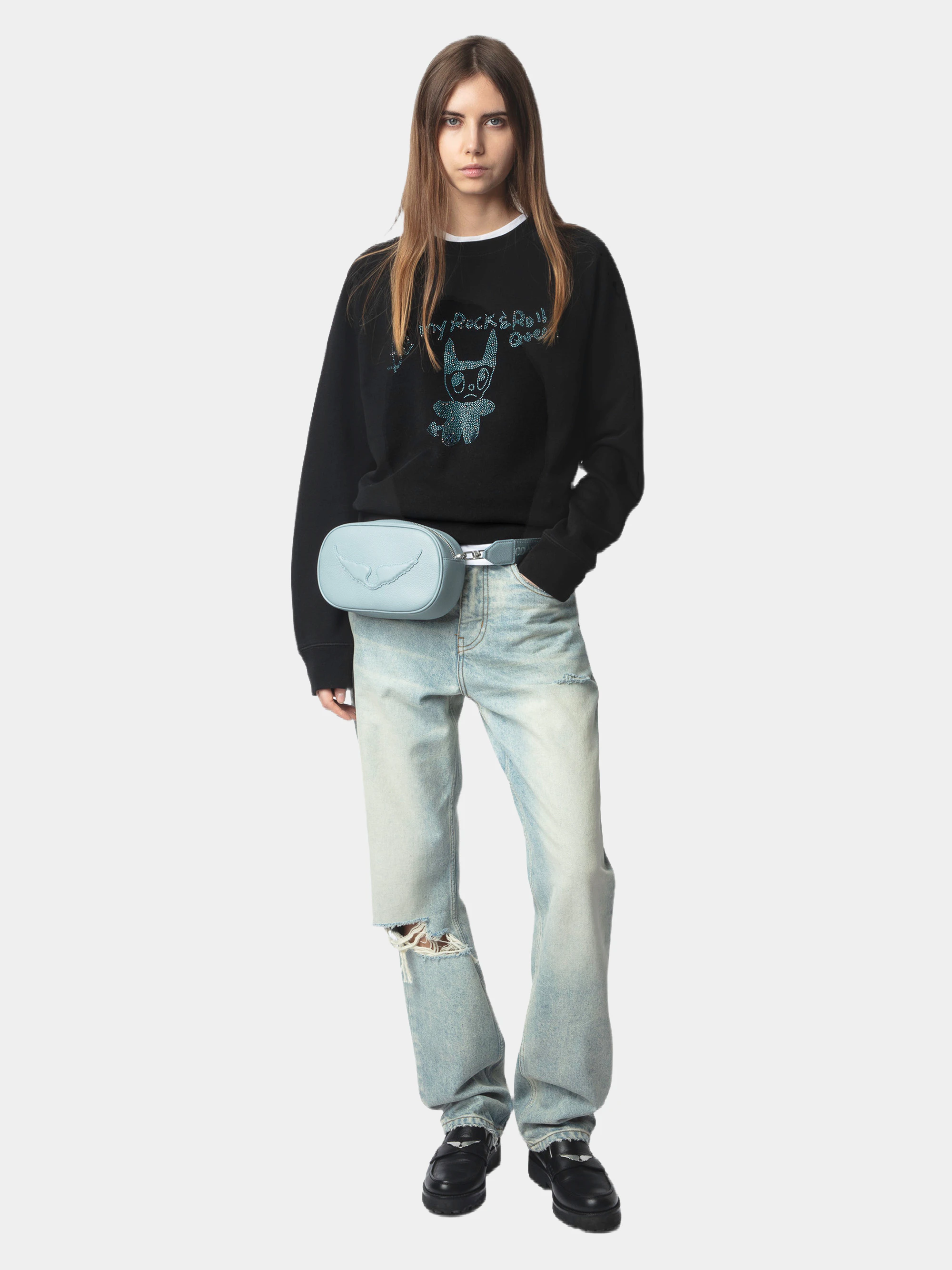 ペティー Black Sweatshirt with Devil Queen Print | Zadig&Voltaire