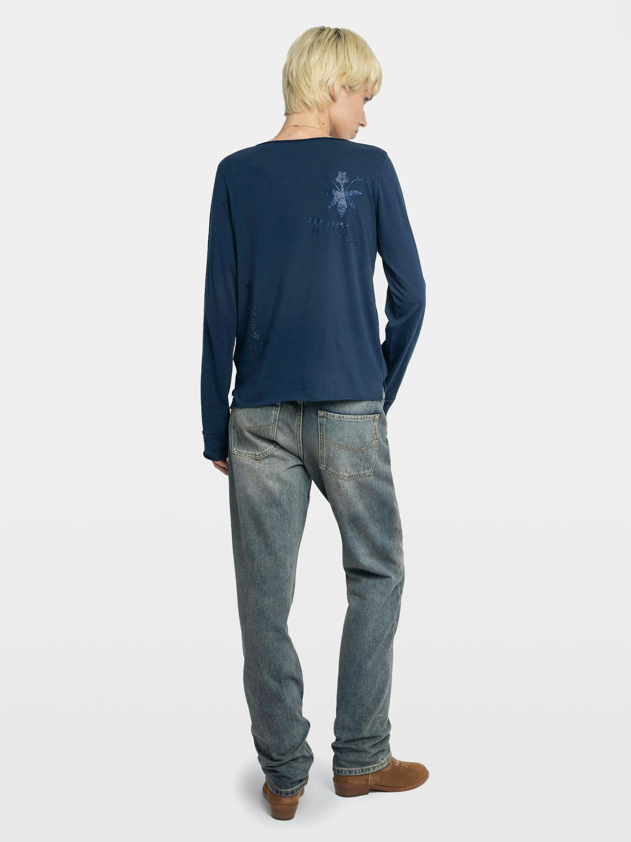 Henley Collar Button T-Shirt