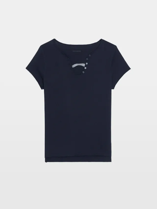 Fishnet Henley T-shirt