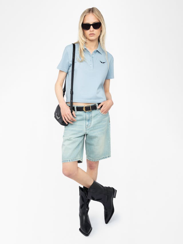 Mirta Cropped Polo Shirt