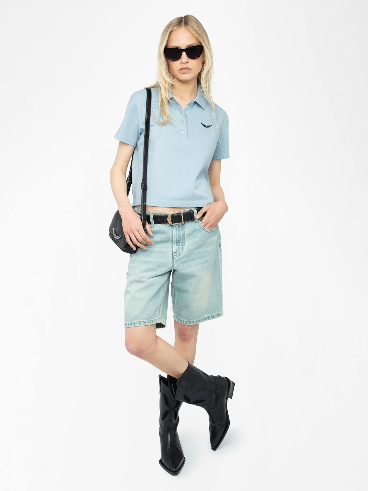 Mirta Cropped Polo Shirt