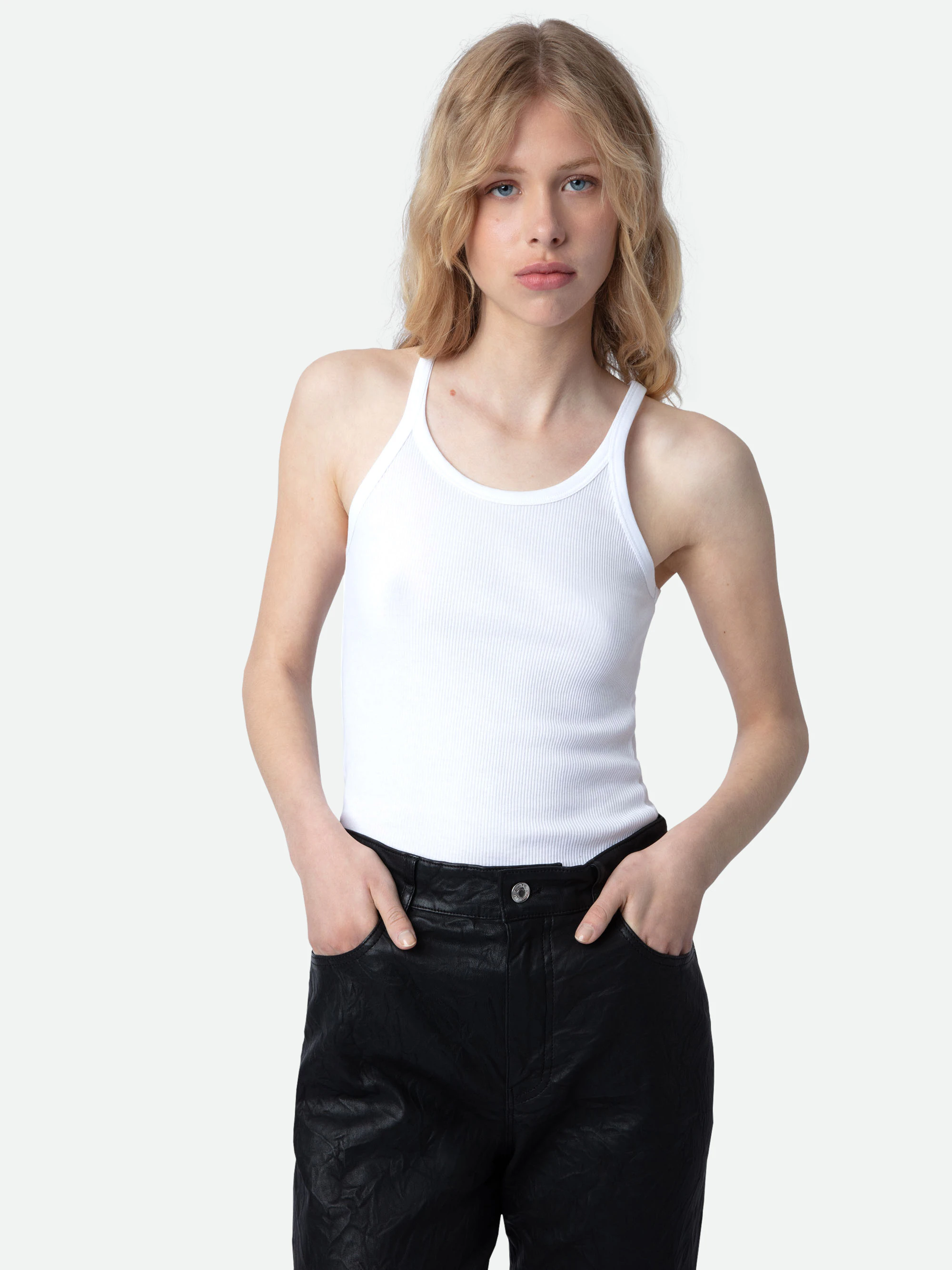 Alba White Cotton Slim Tank Top | Zadig&Voltaire