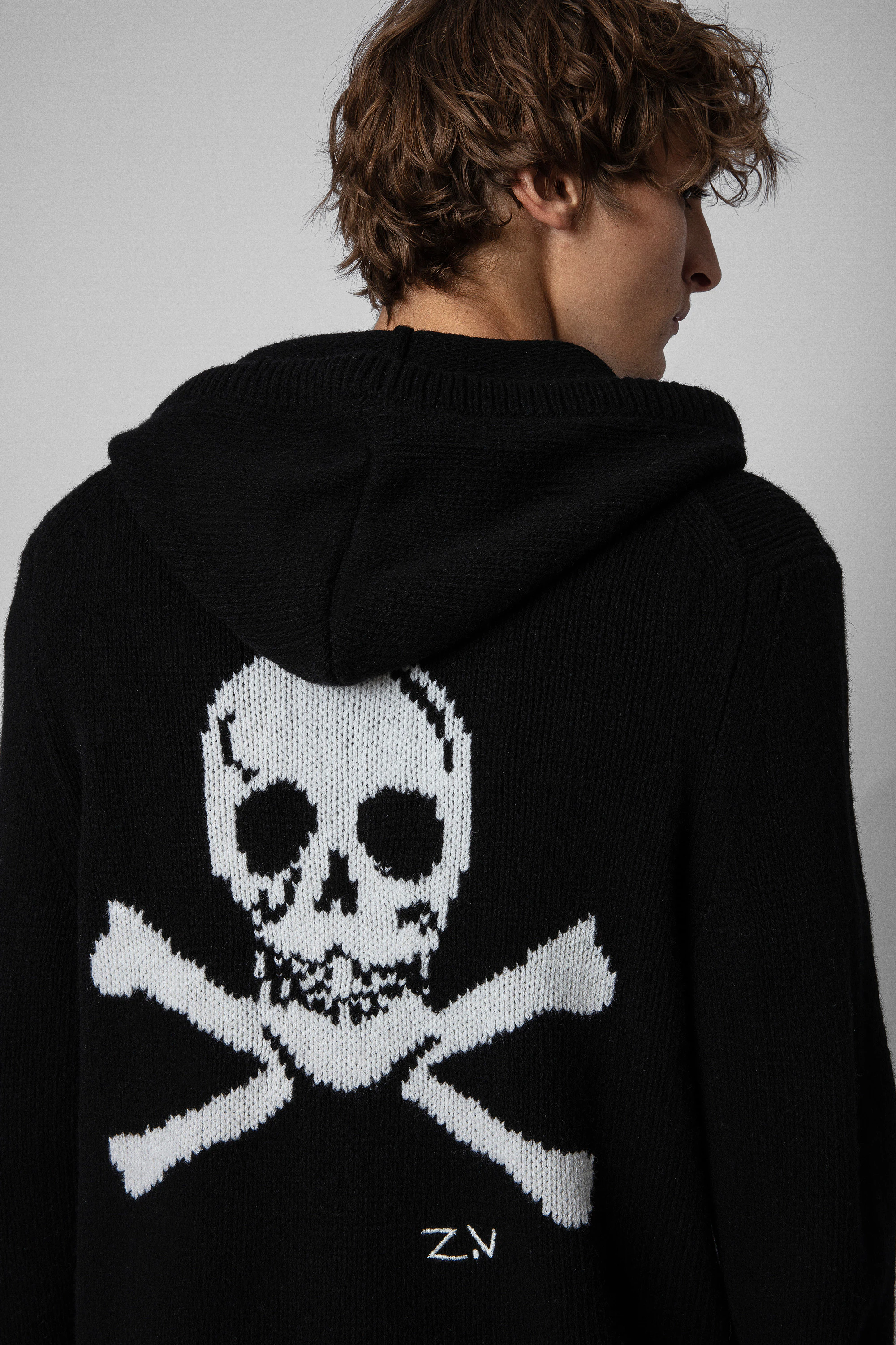 Clash Skull Wool Cardigan cardigan black men | Zadig&Voltaire