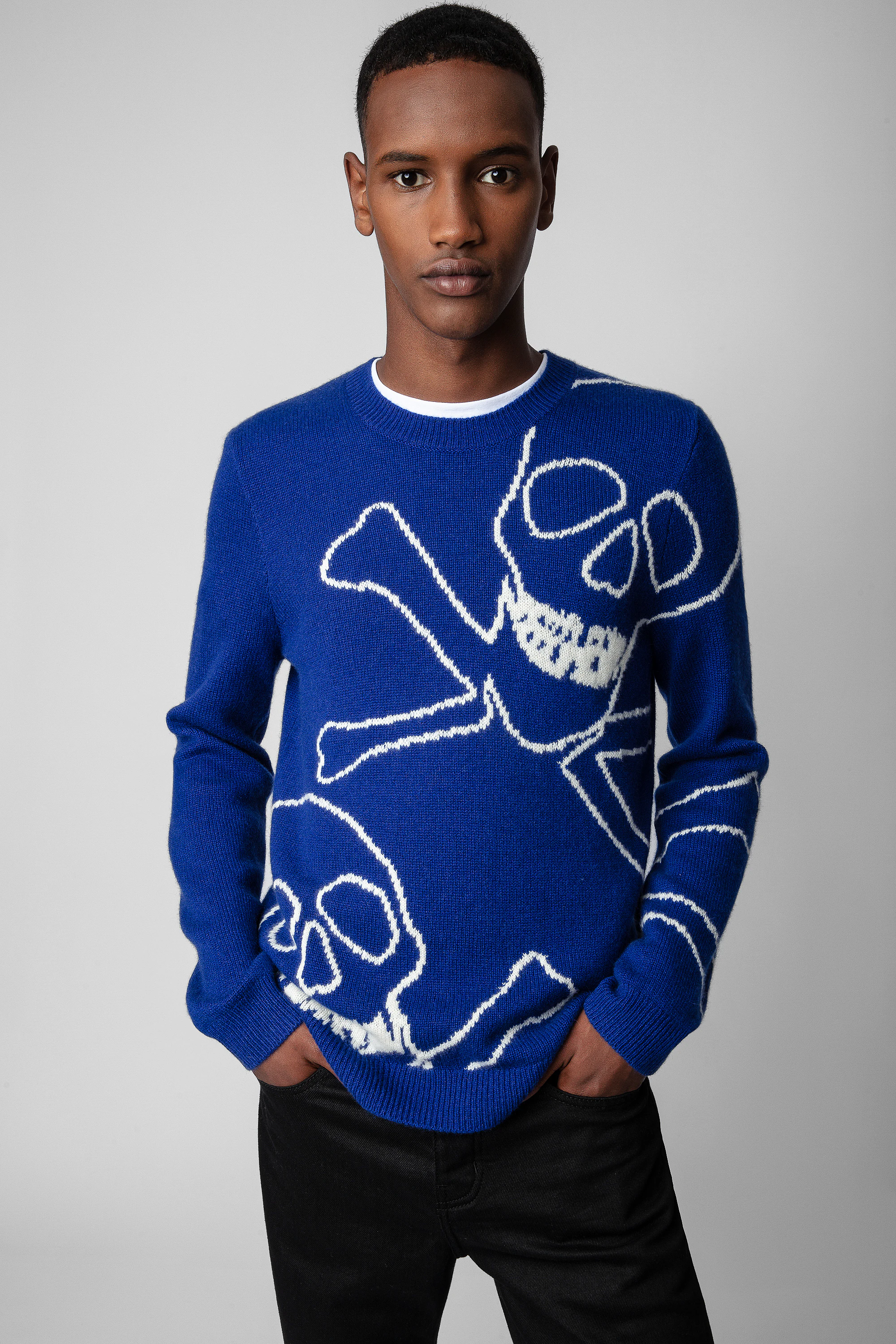 Kennedy Skull Cashmere Jumper sweater blue men | Zadig&Voltaire