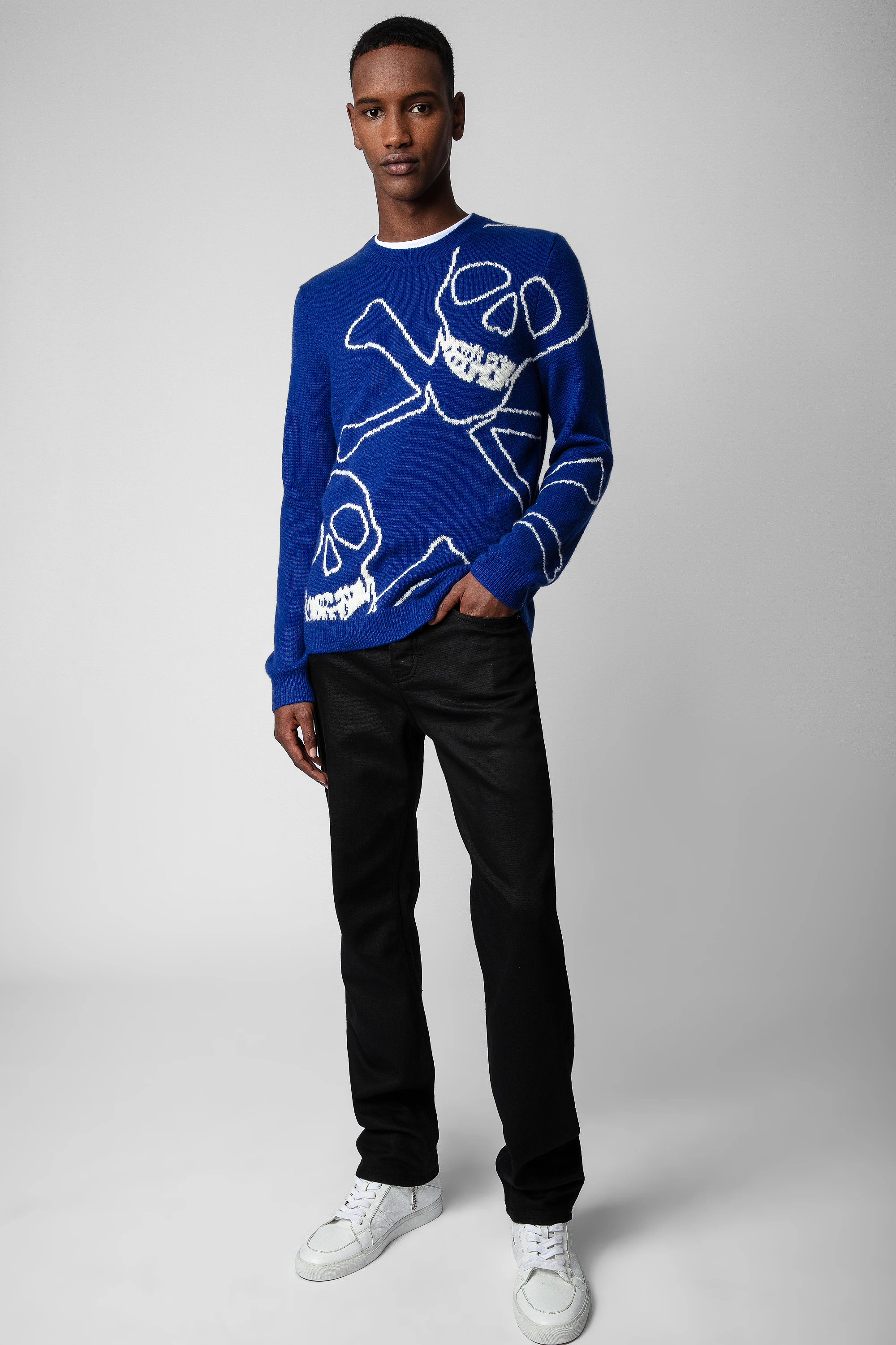 Kennedy Skull Cashmere Jumper sweater blue men | Zadig&Voltaire