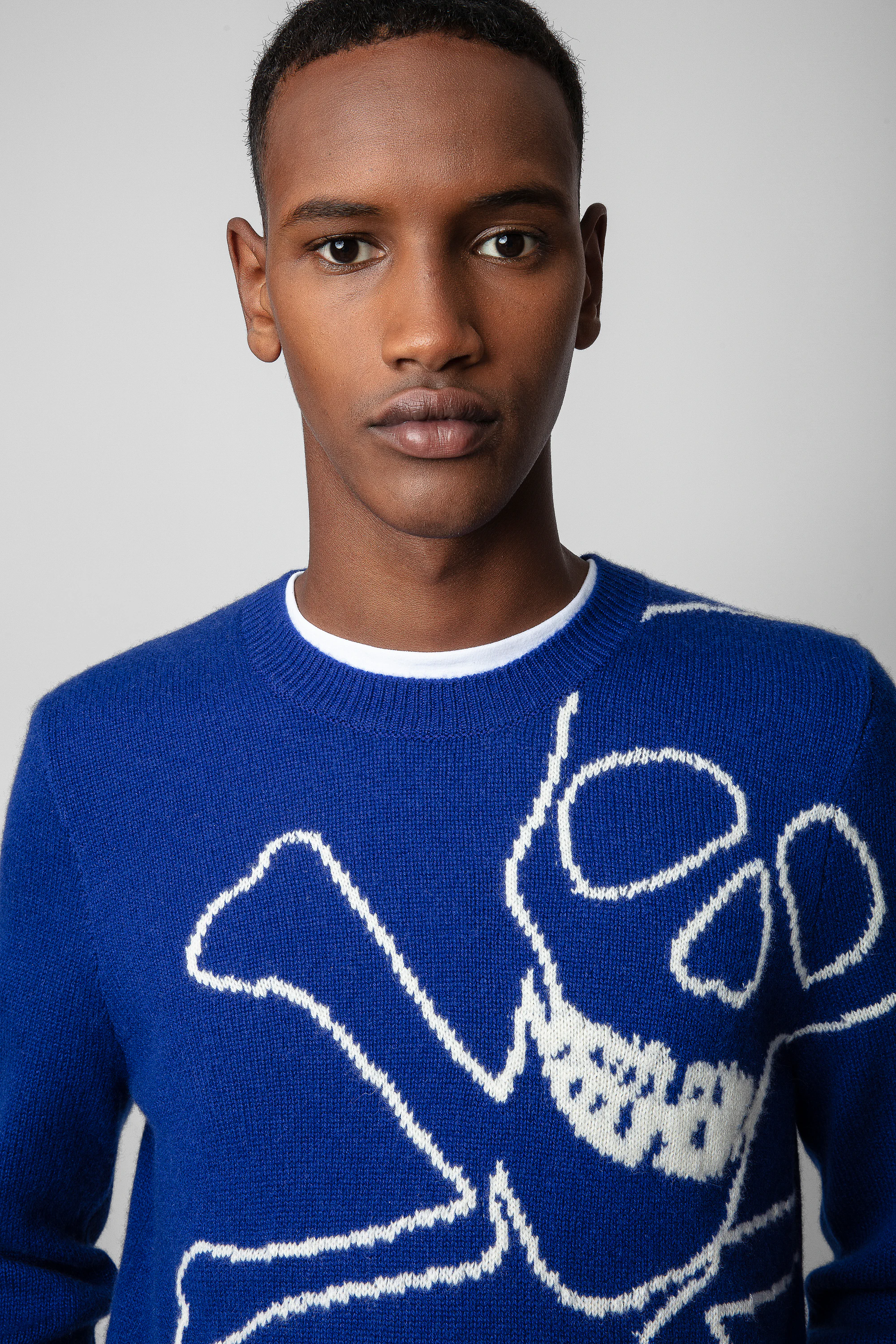 Kennedy Skull Cashmere Jumper sweater blue men | Zadig&Voltaire