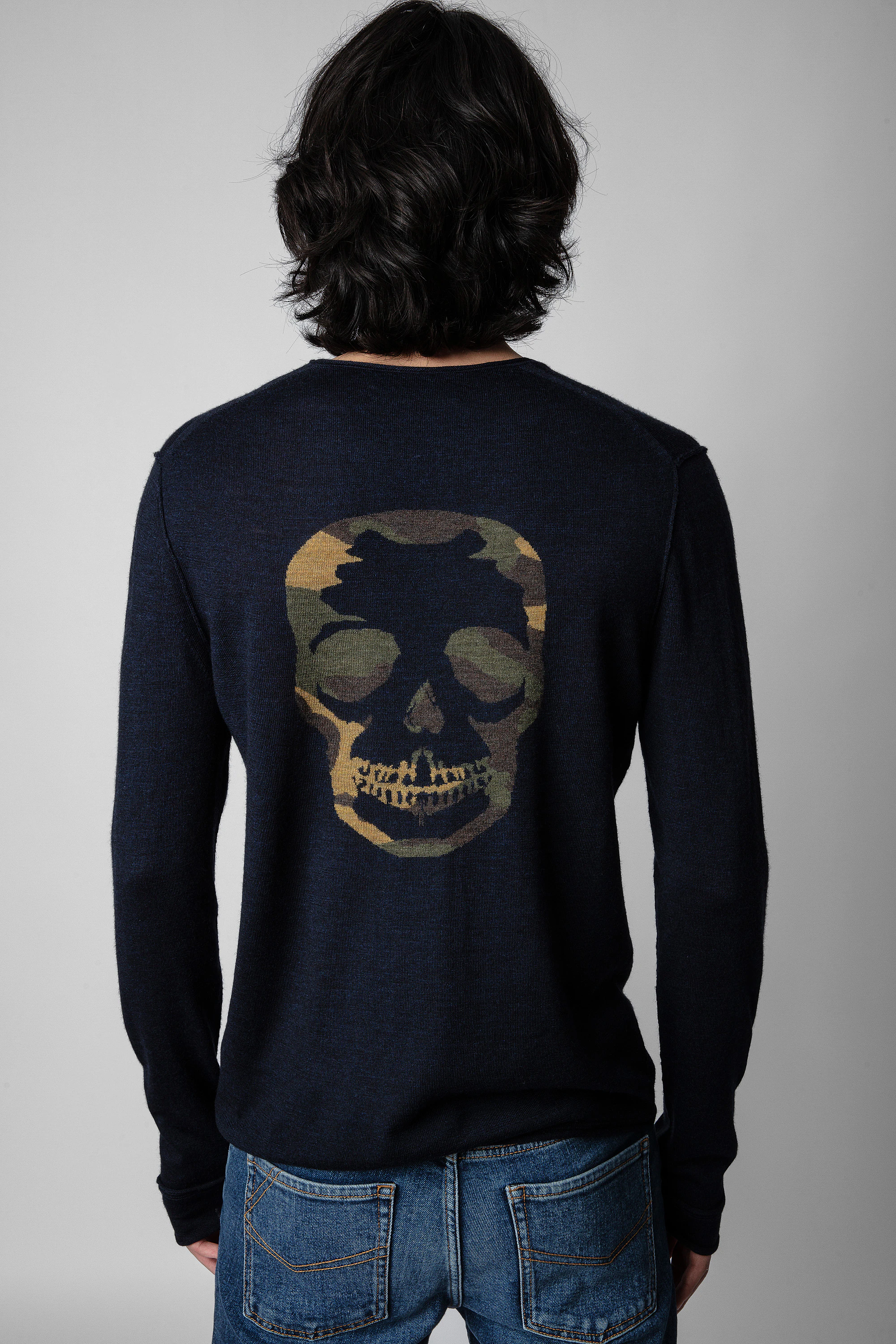 Skull Monastir Jumper sweater blue men | Zadig&Voltaire
