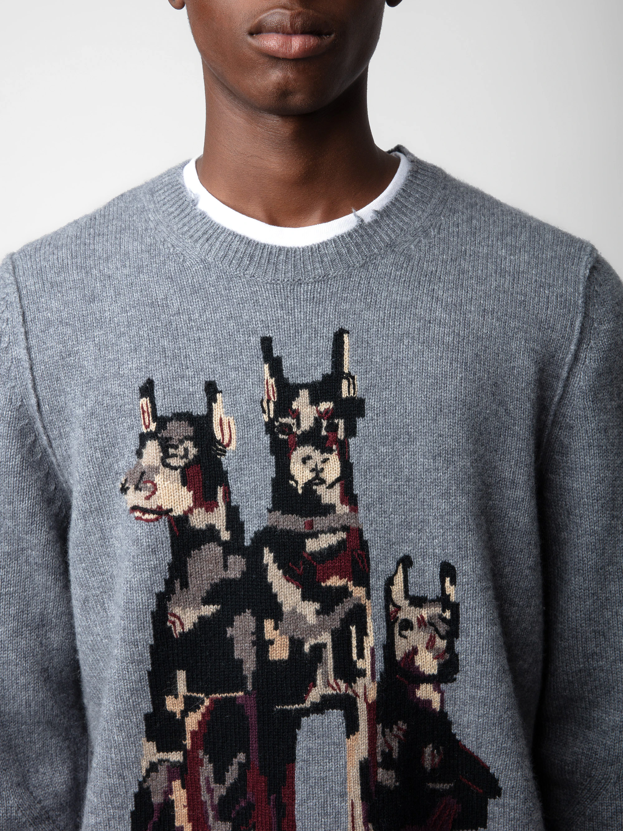 Kennedy Unisex Dark Grey Cashmere Sweater | Zadig&Voltaire