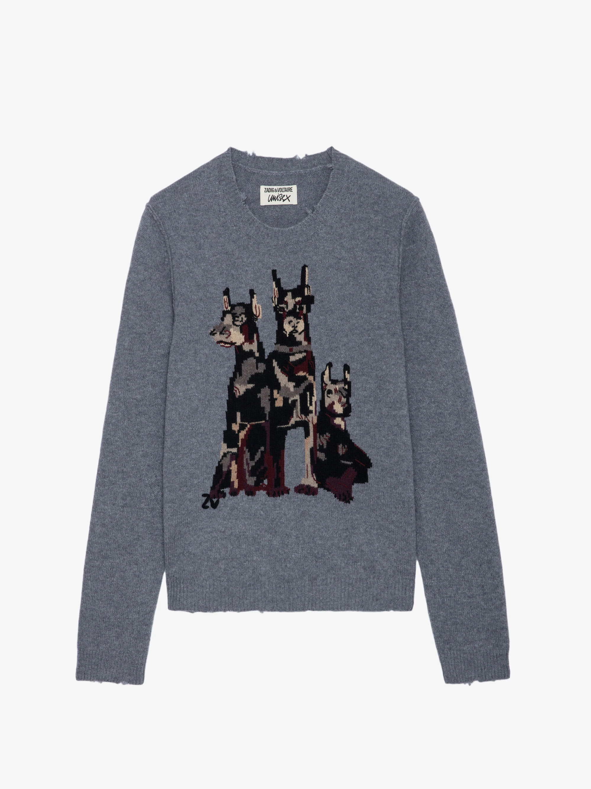 Kennedy Unisex Dark Grey Cashmere Sweater | Zadig&Voltaire