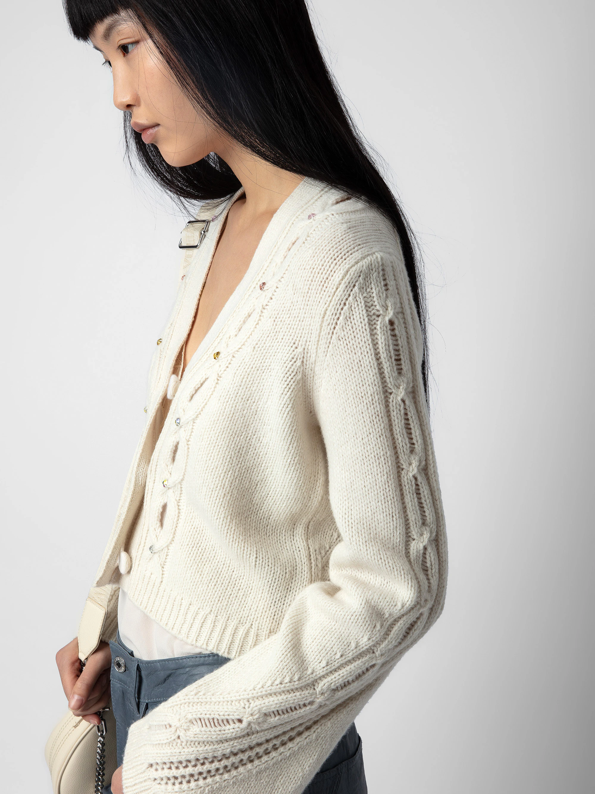 Cardigan Barley 100% lana merino thumbnail 3
