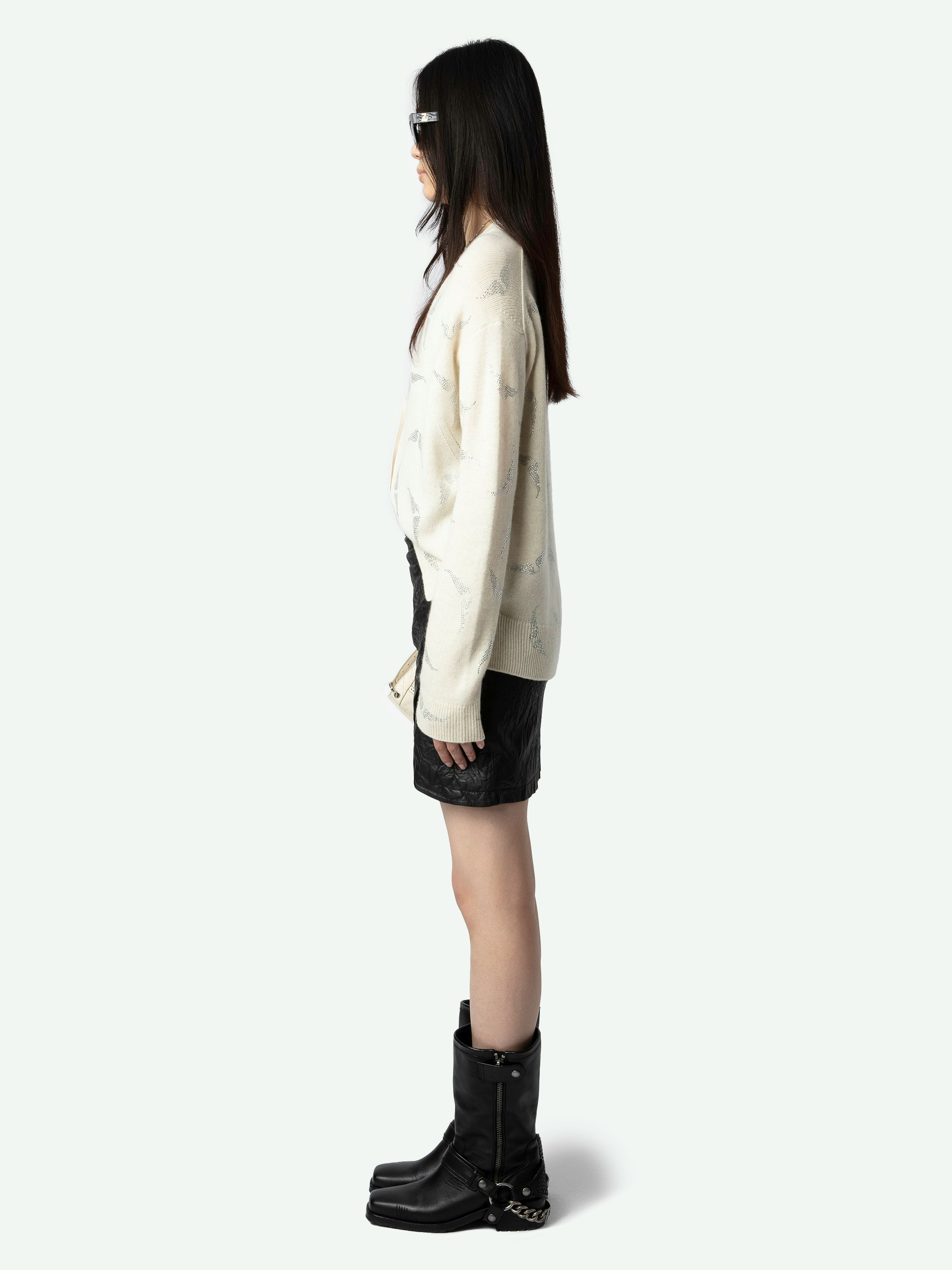 Cardigan Mirka Wings Strass 100% Cachemire 3