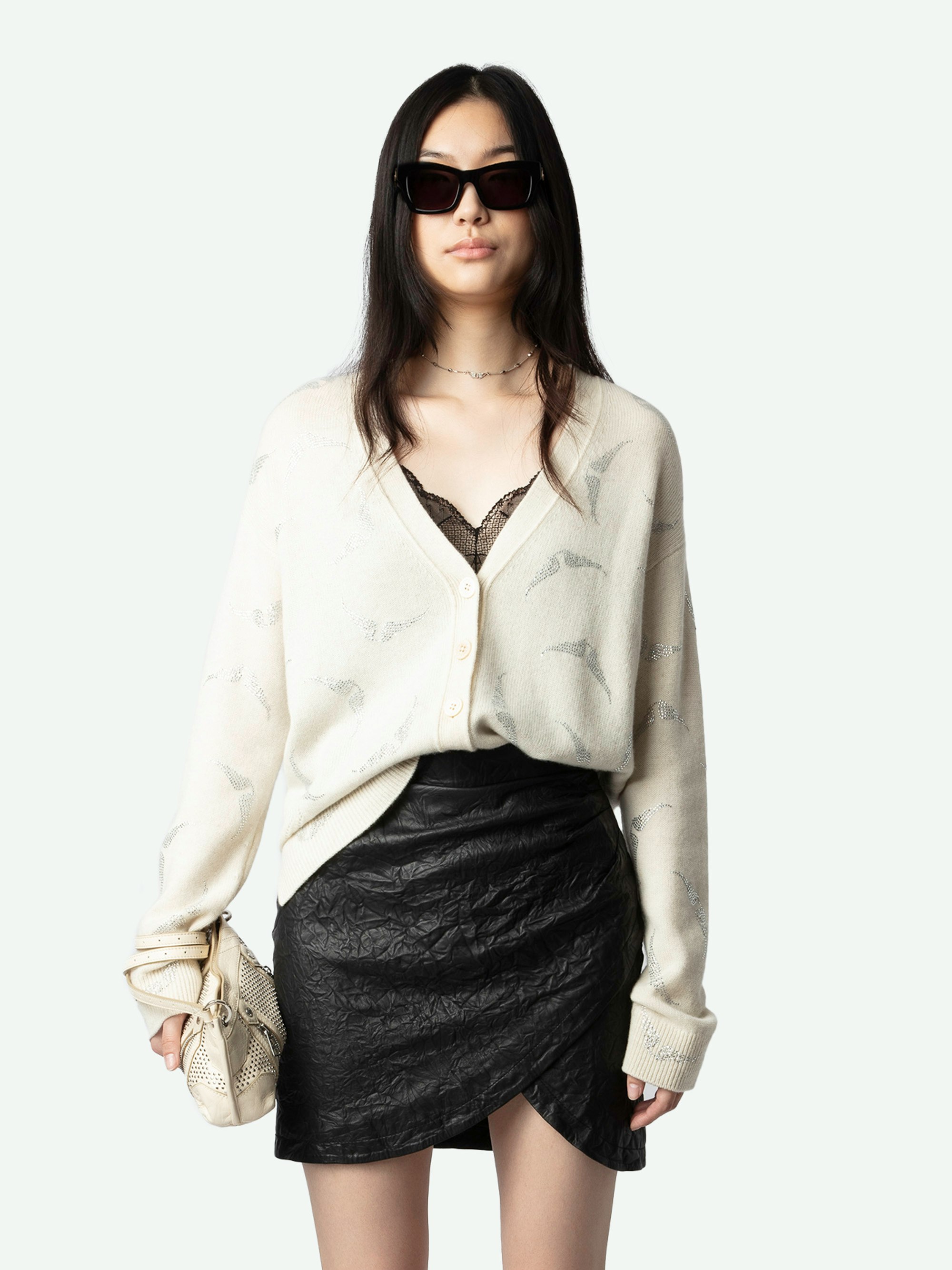 Cardigan Mirka Wings Strass 100% Cachemire 4