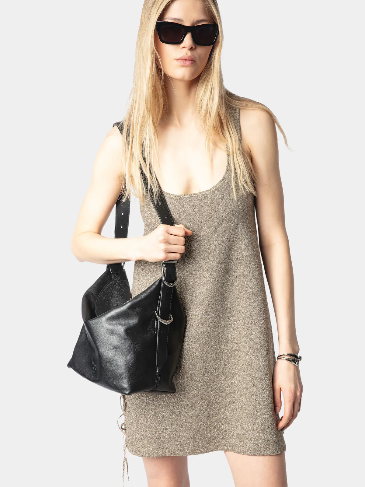 zadig and voltaire gold mini dress Daby Gold Metallic Mini Dress