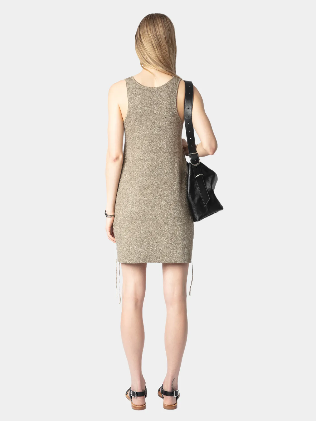 zadig and voltaire gold mini dress Rayonna Satin Dress