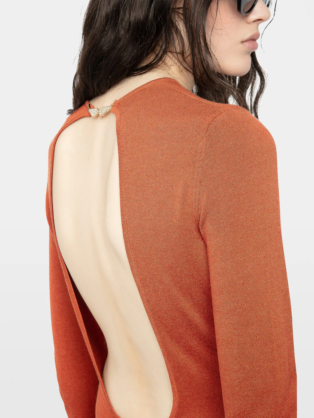 Long Orange Backless Dress With Slit | Zadig&Voltaire Long Orange Backless Dress With Slit | Zadig&Voltaire