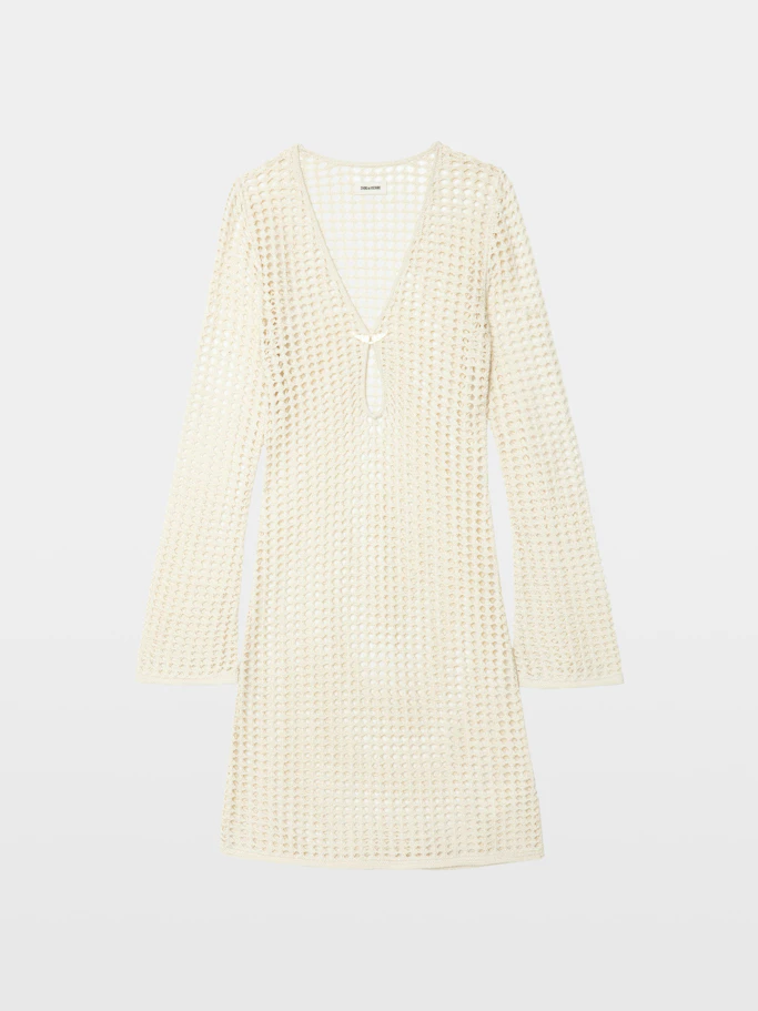 Zadig & Voltaire Ranyra White Crochet Mini Dress