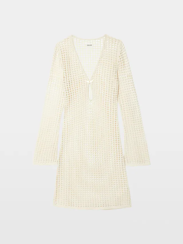 Ranyra White Crochet Mini Dress