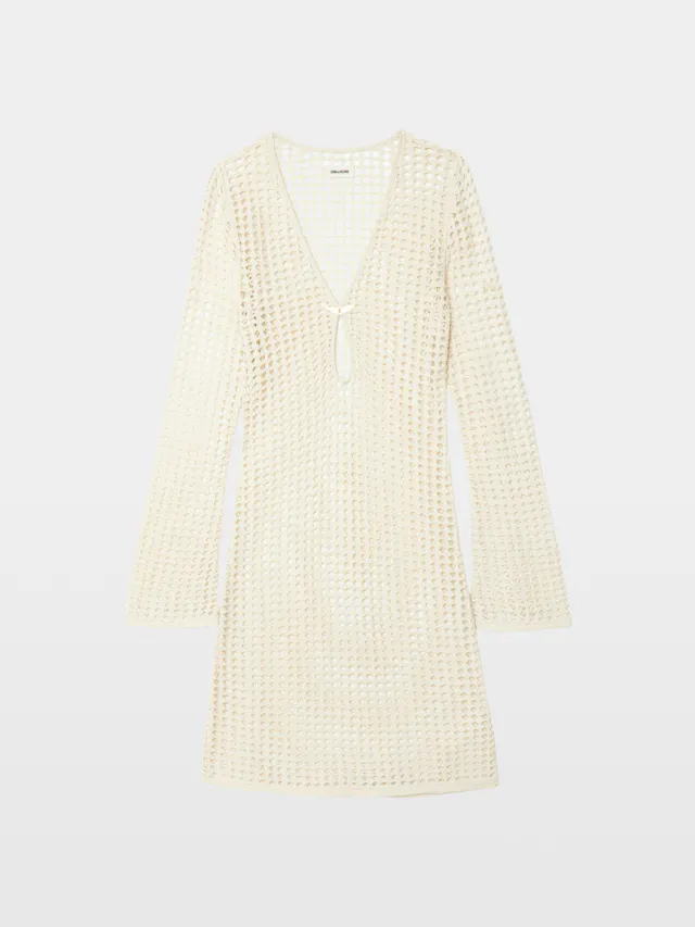 Ranyra White Crochet Mini Dress