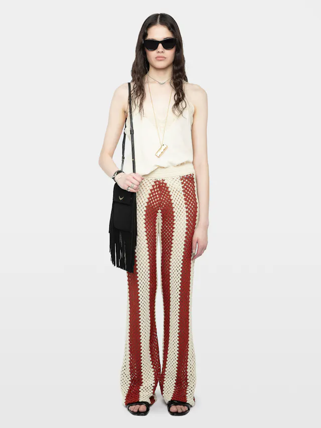 Pia White Crochet Pants