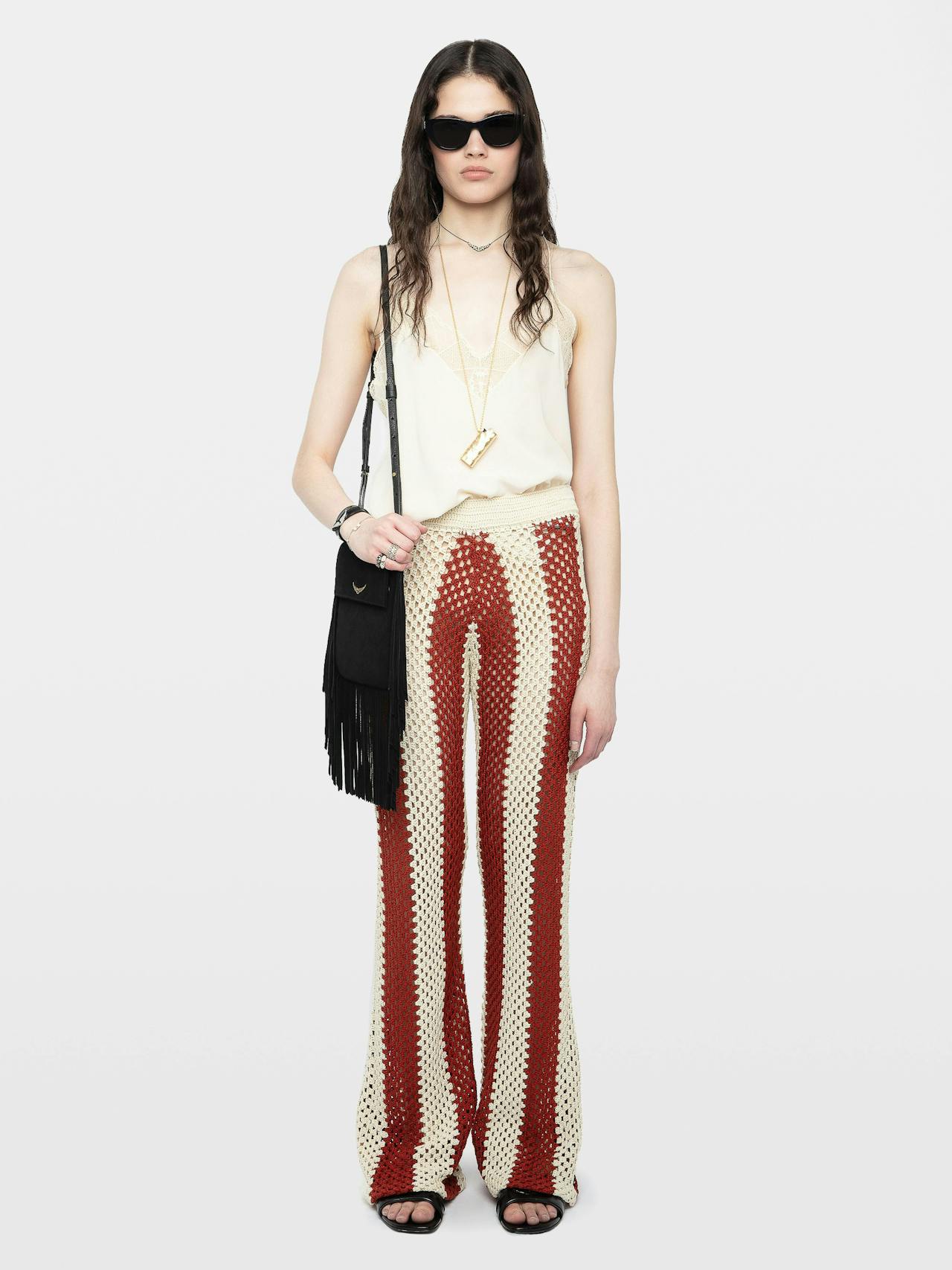 Pia White Crochet Pants