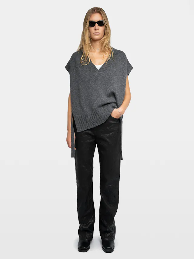 Maddy Sleeveless V Neck Sweater