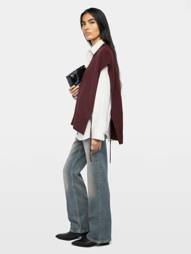 Maddy Sleeveless V Neck Sweater