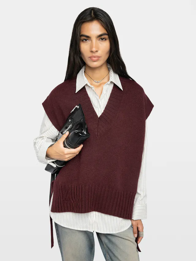 Maddy Sleeveless V Neck Sweater