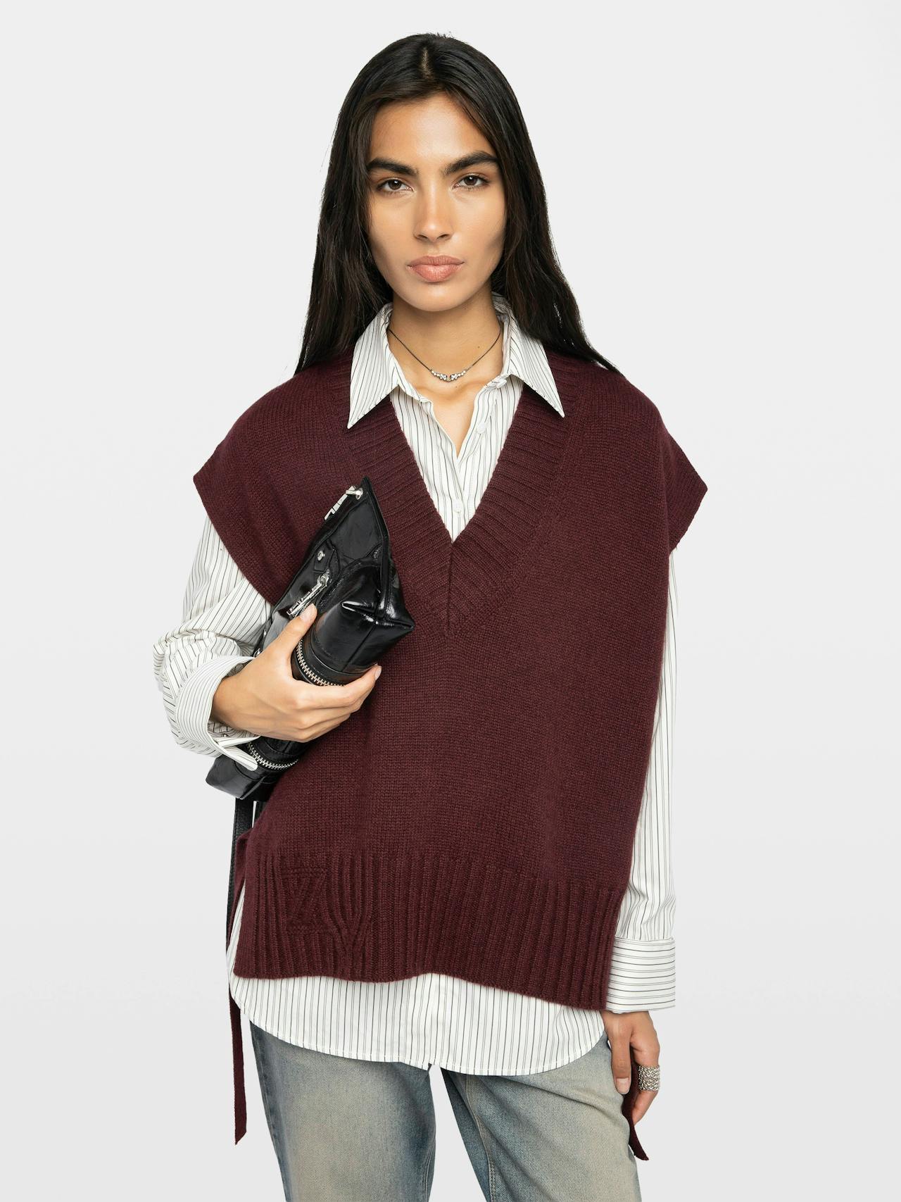 Maddy Sleeveless V Neck Sweater