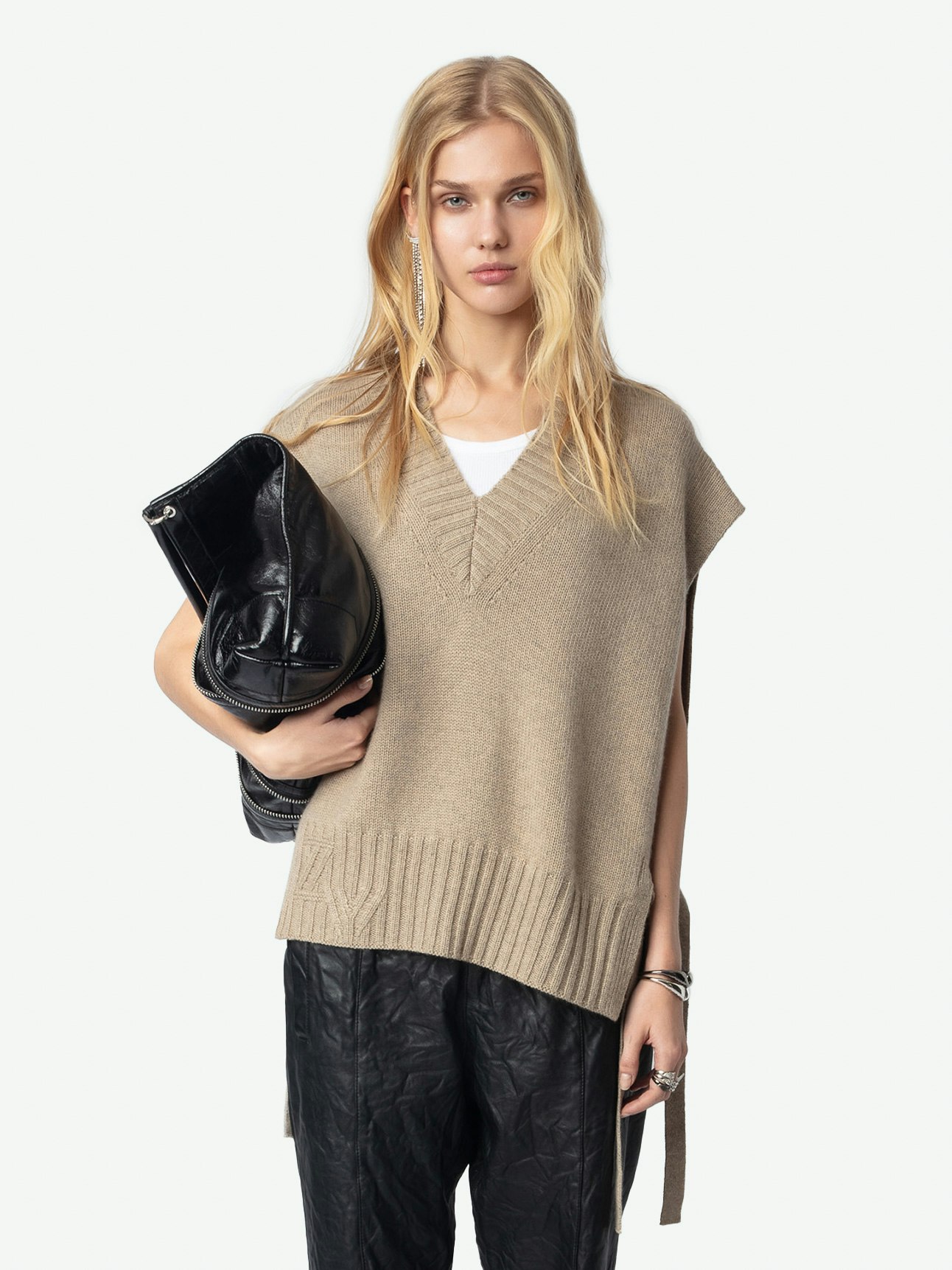 Maddy Sleeveless V Neck Sweater