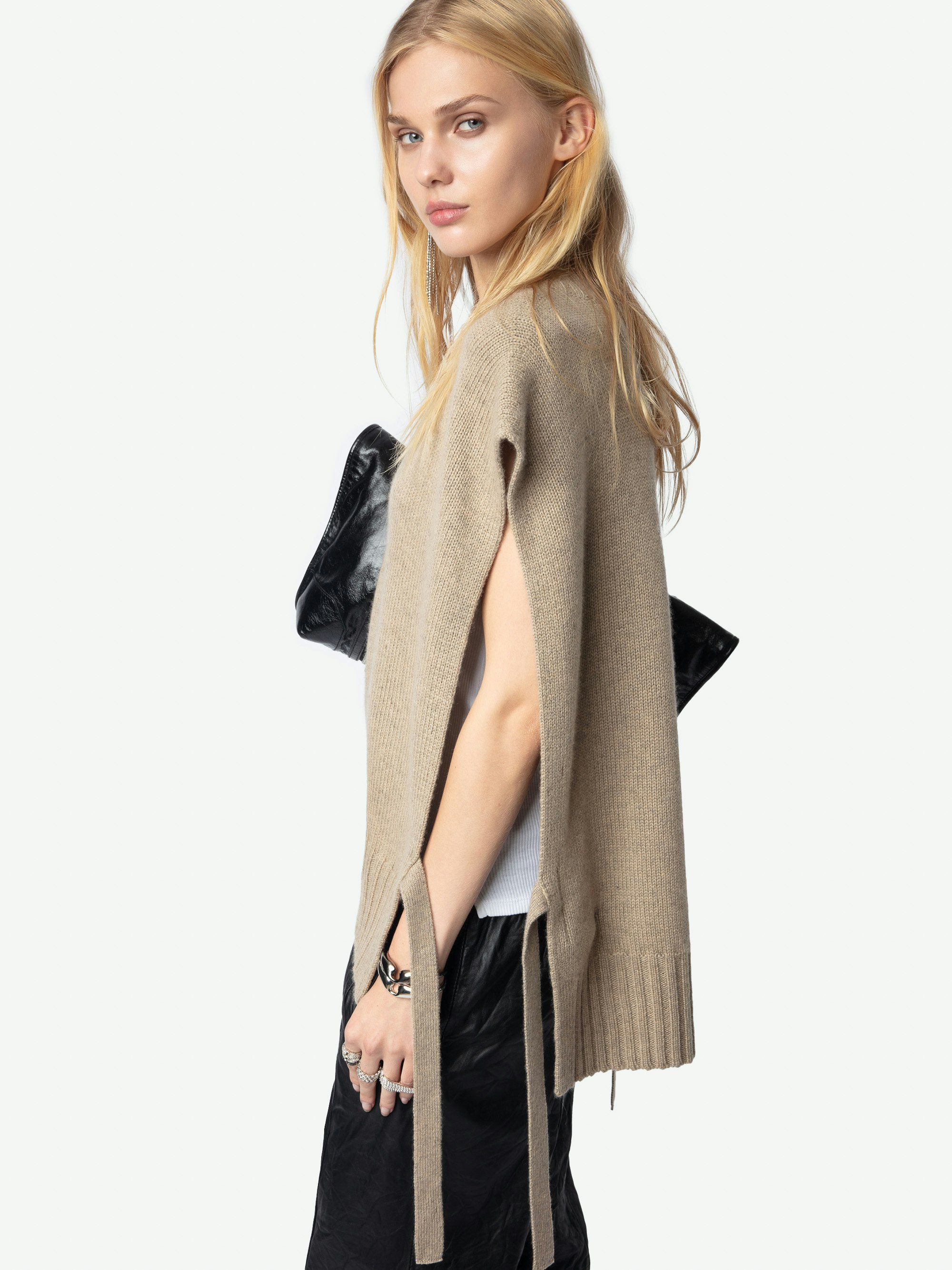 Maddy Sleeveless V Neck Sweater