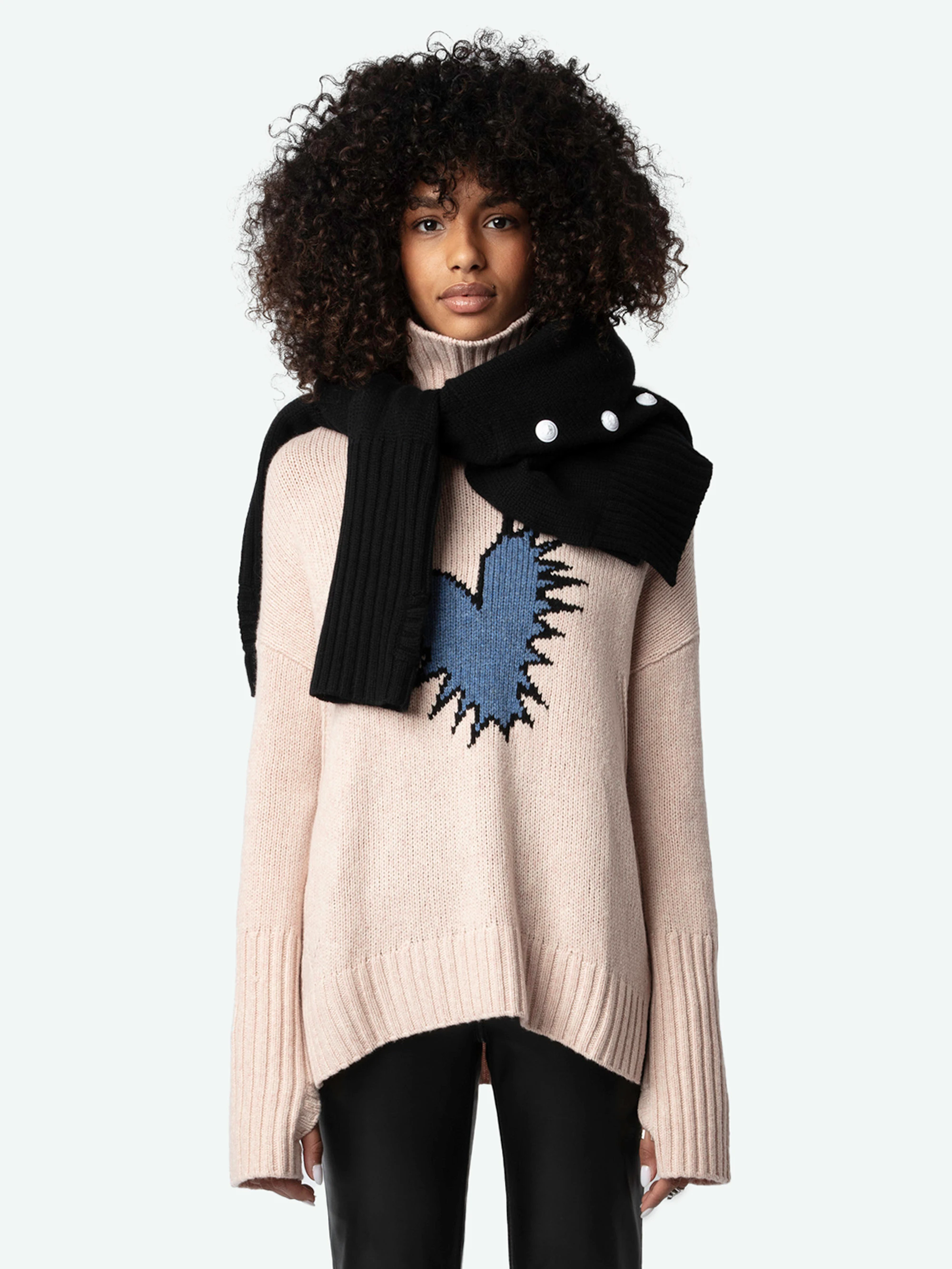 Alma Spiked Heart Sweater sweater pink women | Zadig&Voltaire