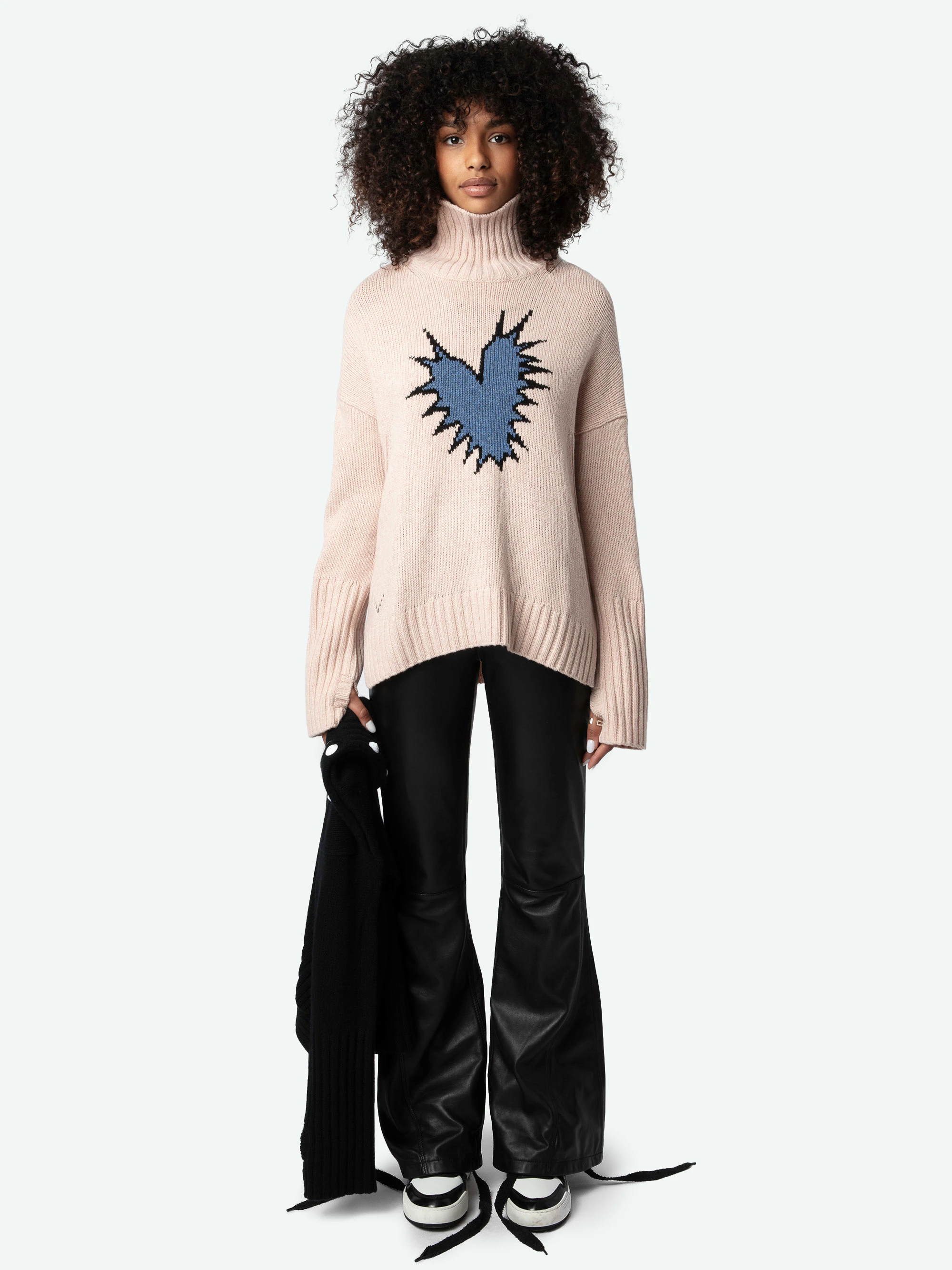 Alma Spiked Heart Sweater sweater pink women | Zadig&Voltaire