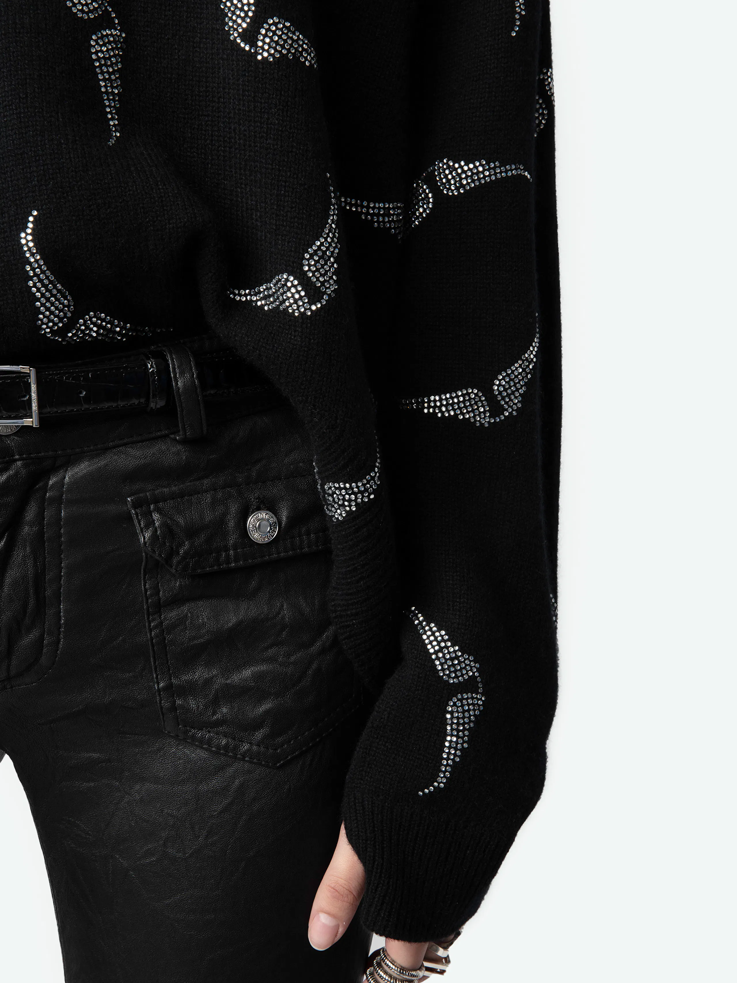 Jersey de 100% Cachemira Markus Wings con Strass 5