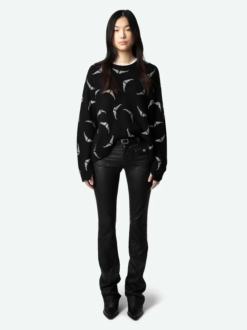 Jersey de 100% Cachemira Markus Wings con Strass