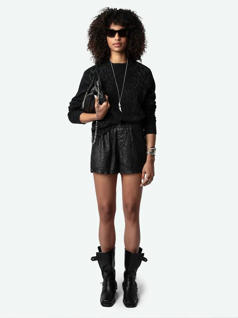 Pull Pravis Léopard 100% Cachemire