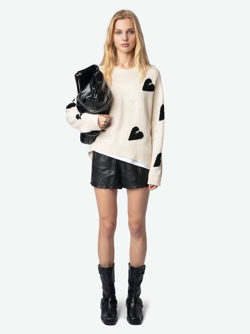 Markus Off-White Rhinestone Sweater