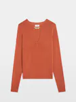 Sayan V-Neck Knitted Orange Top