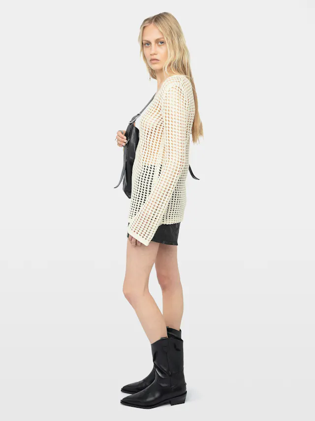 Rany White Crochet Sweater