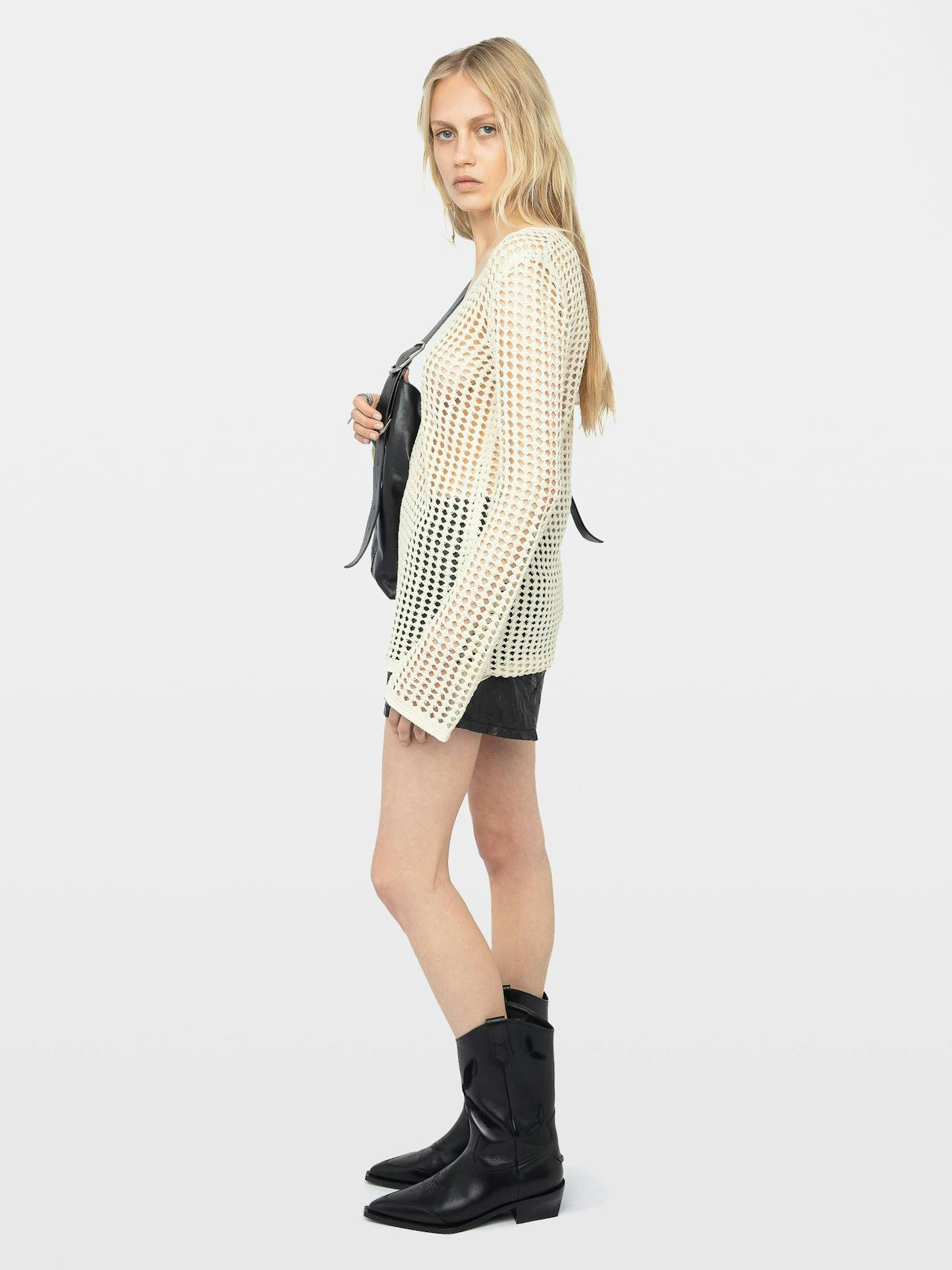 Rany White Crochet Sweater