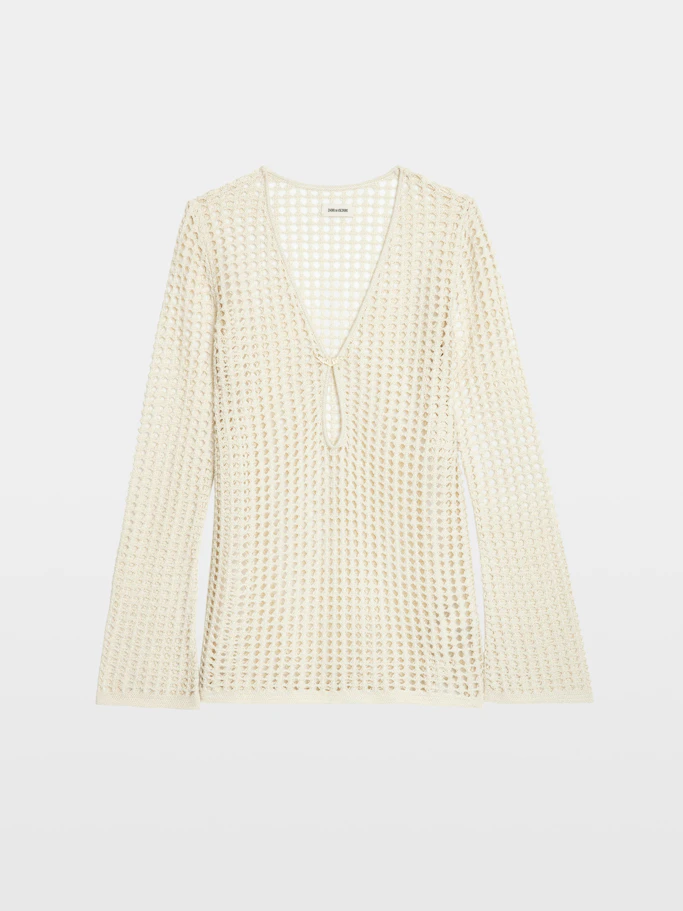 Zadig & Voltaire Rany White Crochet Sweater