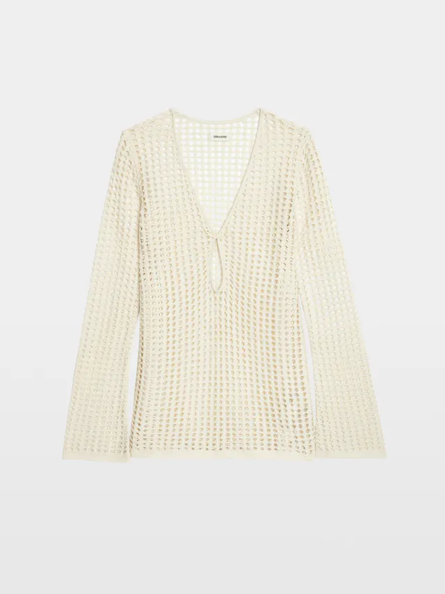 Rany White Crochet Sweater