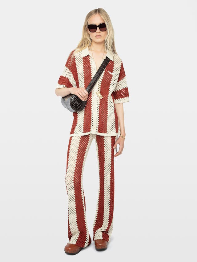 Ciara Striped Crochet Top