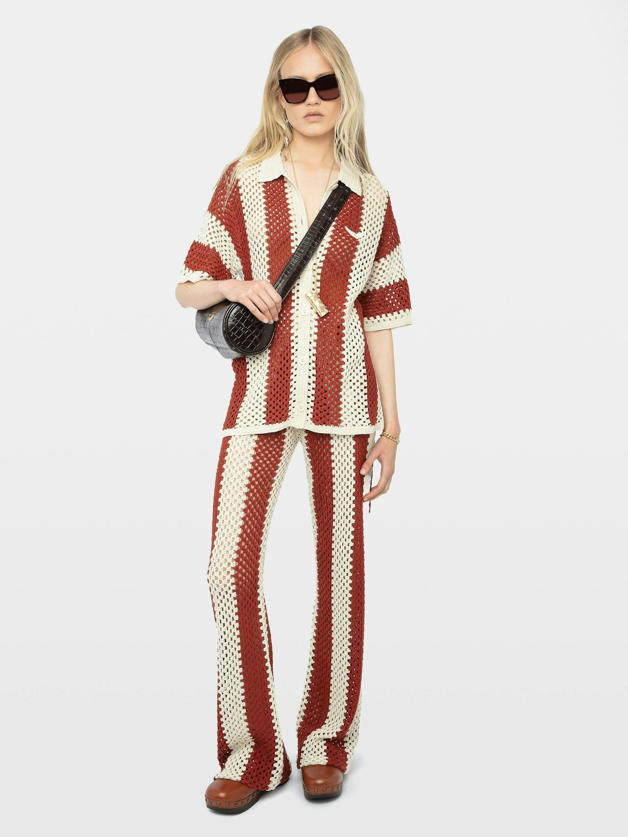 Ciara Striped Crochet Top