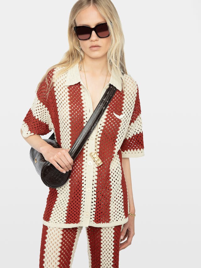 Ciara Striped Crochet Top