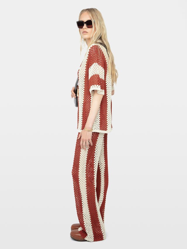 Ciara Striped Crochet Top