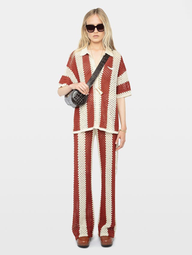 Ciara Striped Crochet Top