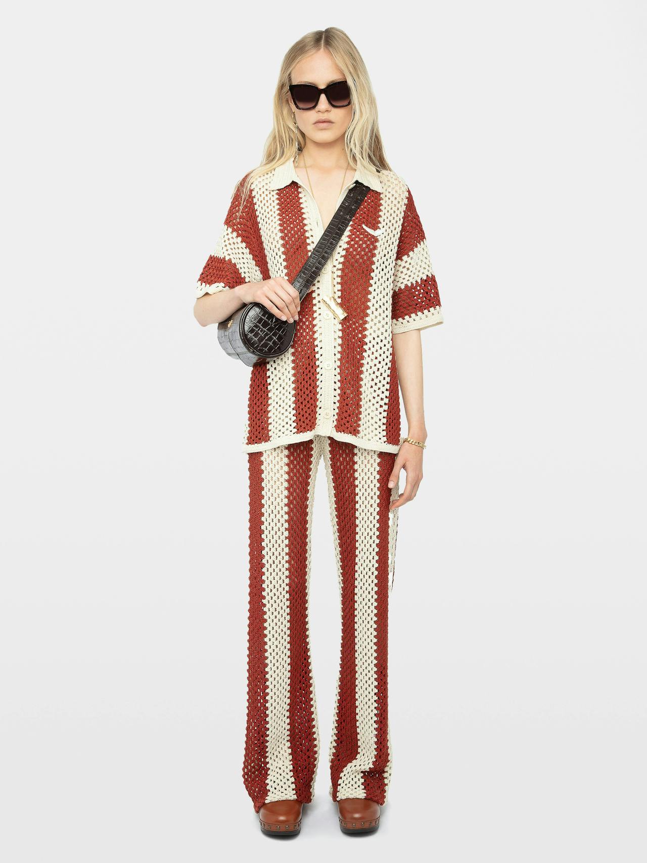 Ciara Striped Crochet Top