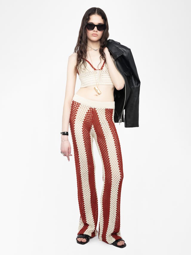 Taly Women's White Crochet Tank Top