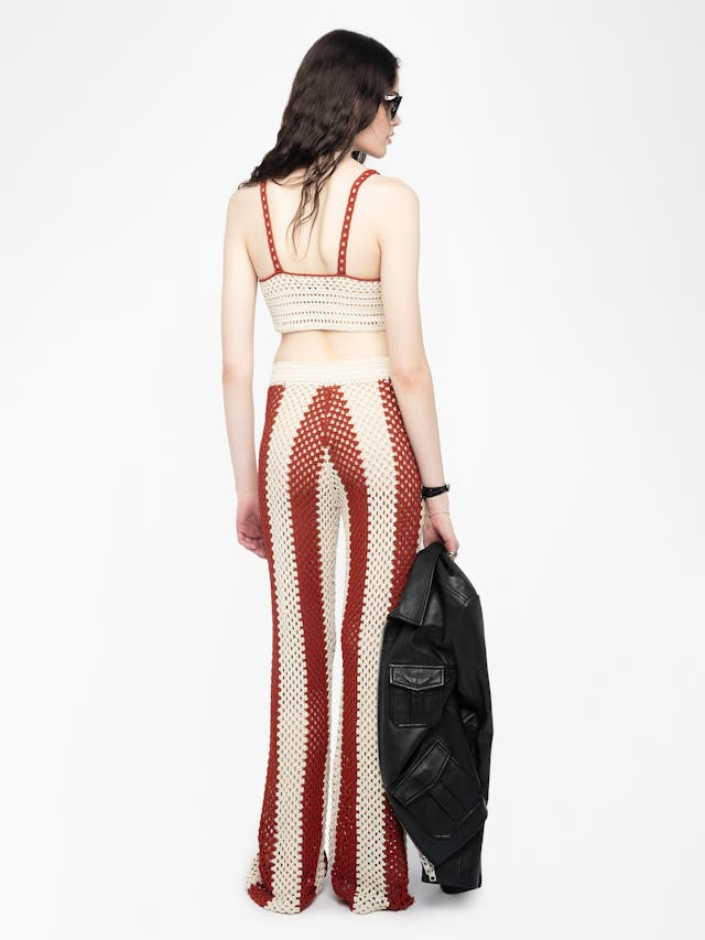 Taly Women's White Crochet Tank Top