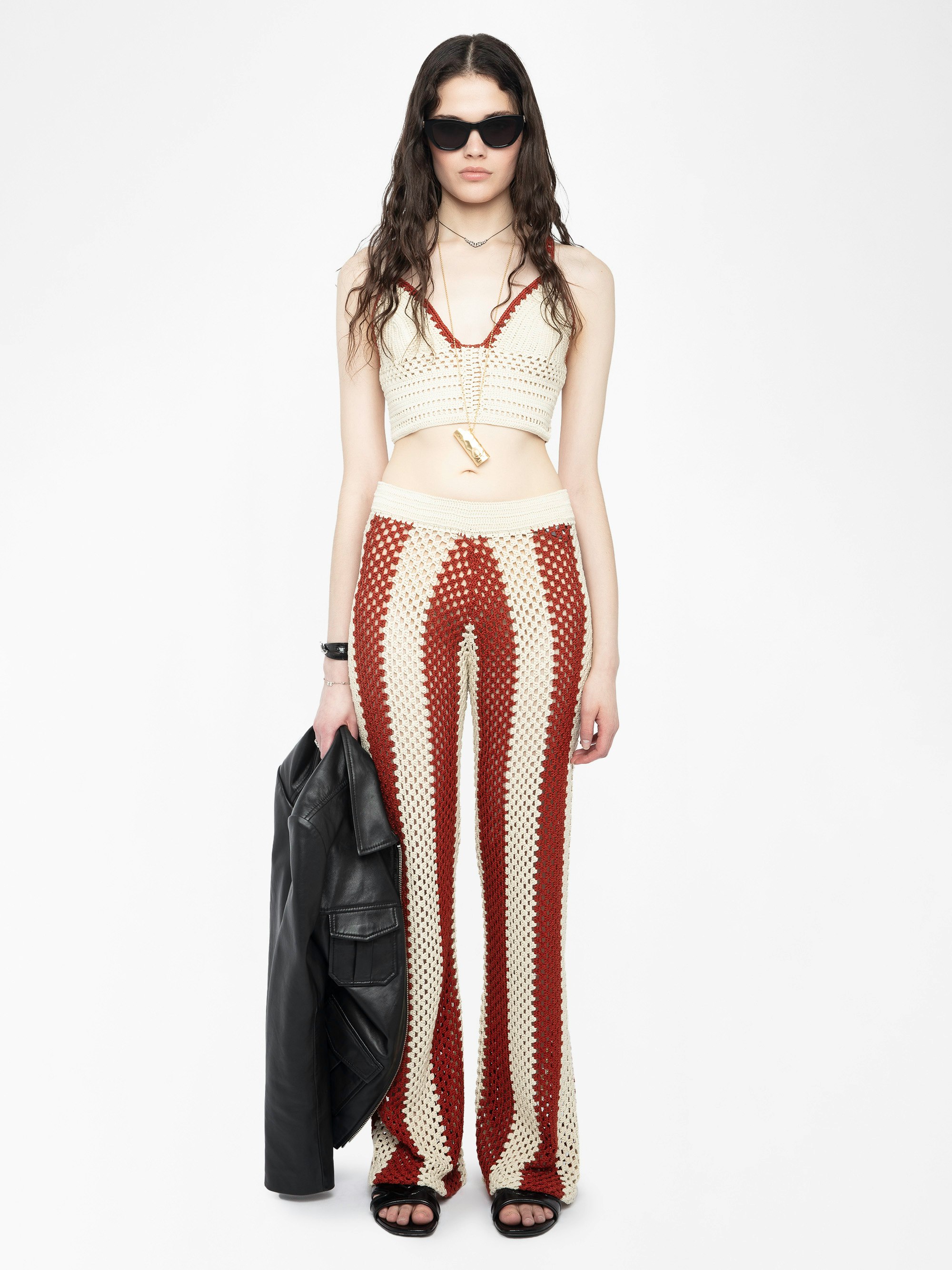 Taly Women's White Crochet Tank Top